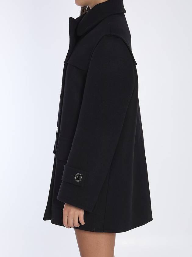 Batavia wool double coat black - GUCCI - BALAAN 4