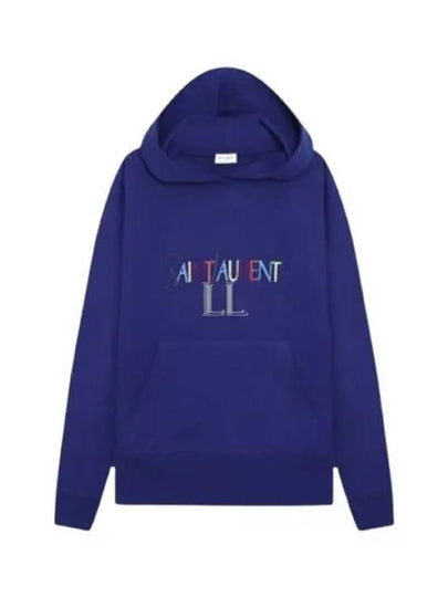 Women's Logo Hoodie Blue - SAINT LAURENT - BALAAN 2