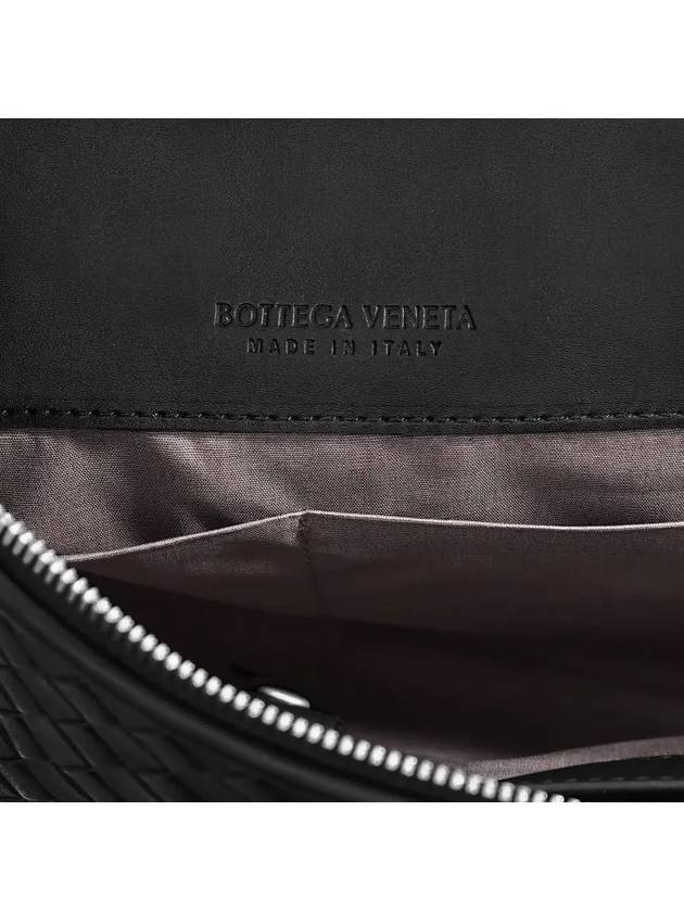 Intrecciato Weaving Zipper Clutch Bag Black - BOTTEGA VENETA - BALAAN 4