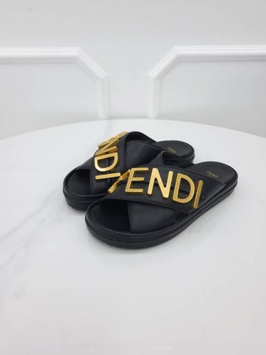 Krappy Metal Logo Slippers 8X8289 38 - FENDI - BALAAN 1