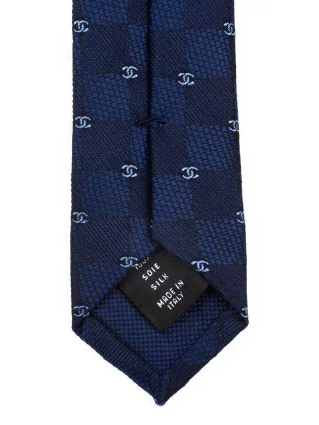 CC Logo Silk Tie Navy - CHANEL - BALAAN 8