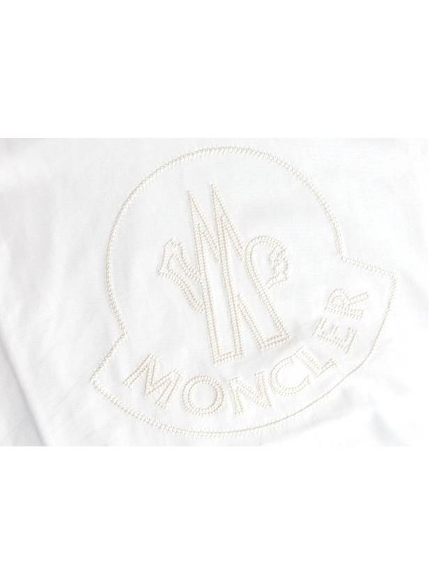 Embroidered Logo Crew Neck Short Sleeve T-Shirt Off White - MONCLER - BALAAN 3