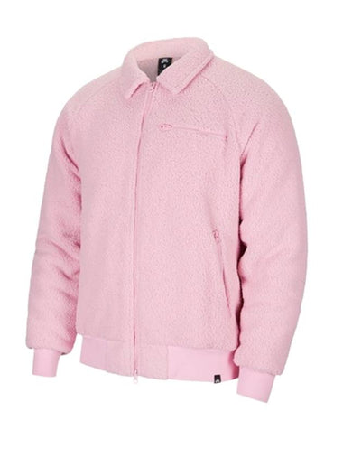 SB Sherpa Solid Sports Skateboard Zip-Up Jacket Pink - NIKE - BALAAN 1