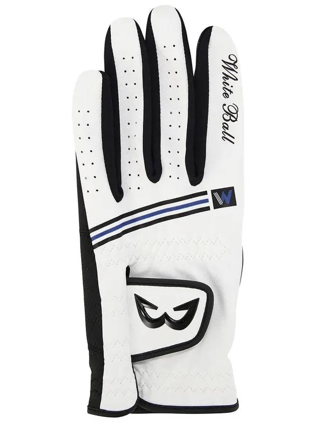 Golf Wear Striped Synthetic Leather Golf Gloves WB21SUMG02WH White - WHITEBALL - BALAAN 3