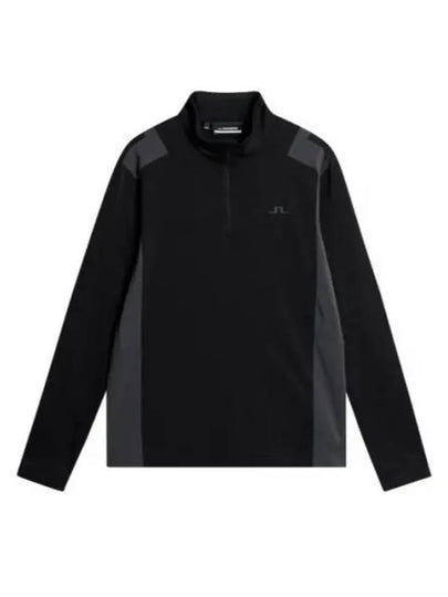 Lucas Quarter Zipper Long Sleeve T-Shirt Black Black - J.LINDEBERG - BALAAN 2