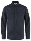 Men's Ovik Travel Long Sleeve Shirt Dark Navy - FJALL RAVEN - BALAAN 2