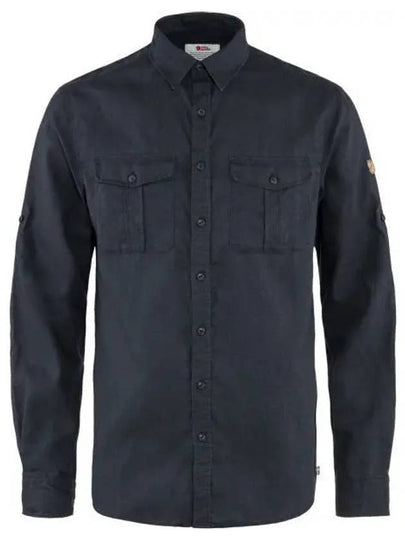 Men's Ovik Travel Long Sleeve Shirt Dark Navy - FJALL RAVEN - BALAAN 2