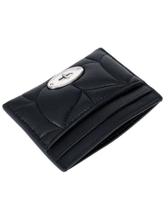 Softie Silver Metal Hardware Quilted Card Wallet Black - MULBERRY - BALAAN 7