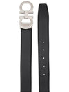 Reversible Gancini Leather Belt Black - SALVATORE FERRAGAMO - BALAAN 4