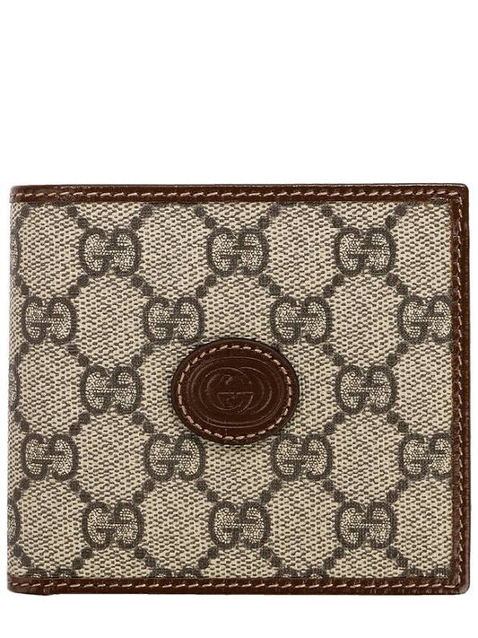 Interlocking G Bifold Half Wallet Brown Beige - GUCCI - BALAAN 2