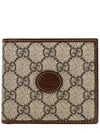 Interlocking G Bifold Half Wallet Brown Beige - GUCCI - BALAAN 1