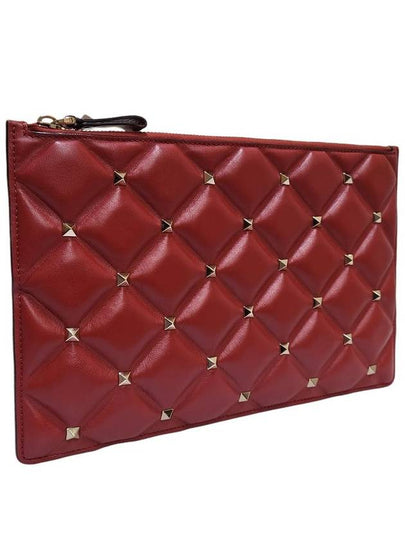 Women s RW2P0Q70NAP Candy Stud Red Clutch Bag - VALENTINO - BALAAN 2