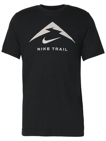 Men's Dri Fit Trail Logo Short Sleeve T-Shirt Black - NIKE - BALAAN 1