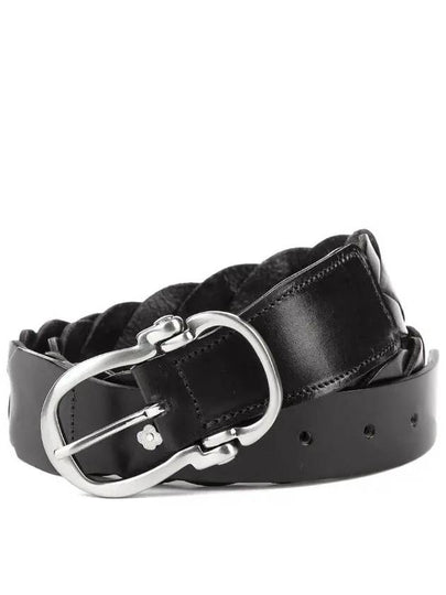 Flower Weaving Leather Belt Black - RVR LARDINI - BALAAN 2