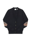 Dornoch Check Pattern Merino Wool Cardigan Black - BURBERRY - BALAAN 1