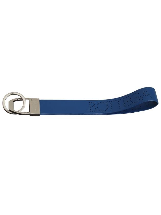 Lambskin Logo Strap Key Holder Blue - BOTTEGA VENETA - BALAAN 2