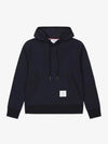 Loopback Broderie Anglaise Relaxed Cotton Hoodie Navy - THOM BROWNE - BALAAN 2