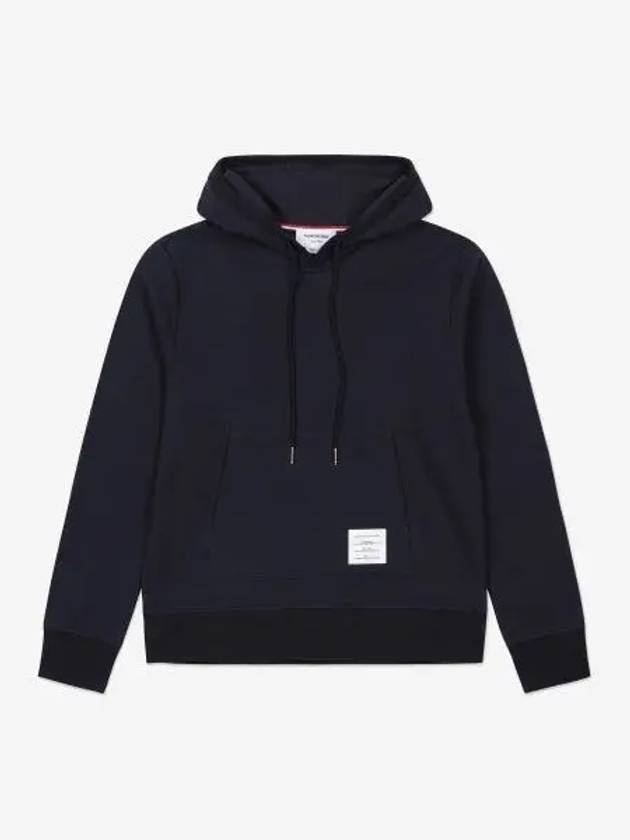 Loopback Broderie Anglaise Relaxed Cotton Hoodie Navy - THOM BROWNE - BALAAN 2