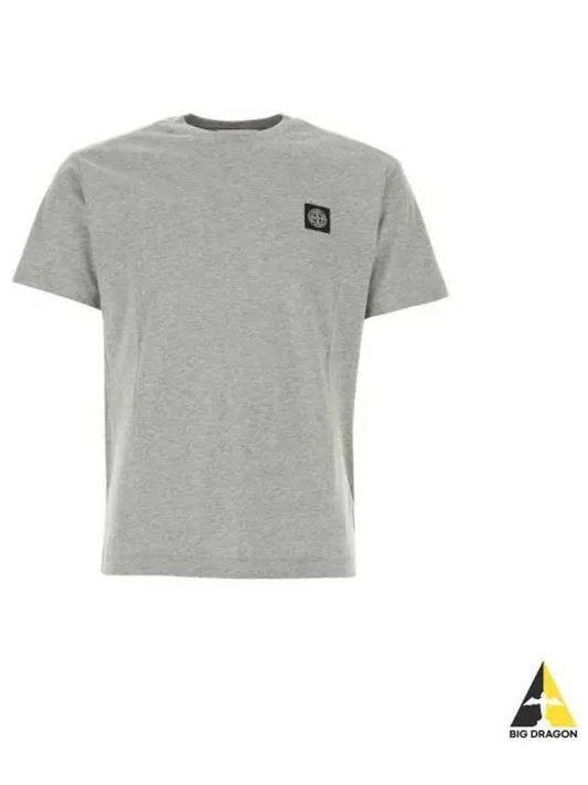 Logo Patch Short Sleeves T-Shirt Dust Melange - STONE ISLAND - BALAAN