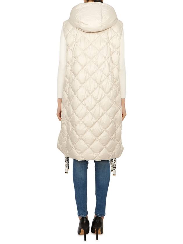 Sisoft Double-Sided Drawstring Hooded Padded Long Vest Ivory - MAX MARA - BALAAN 6