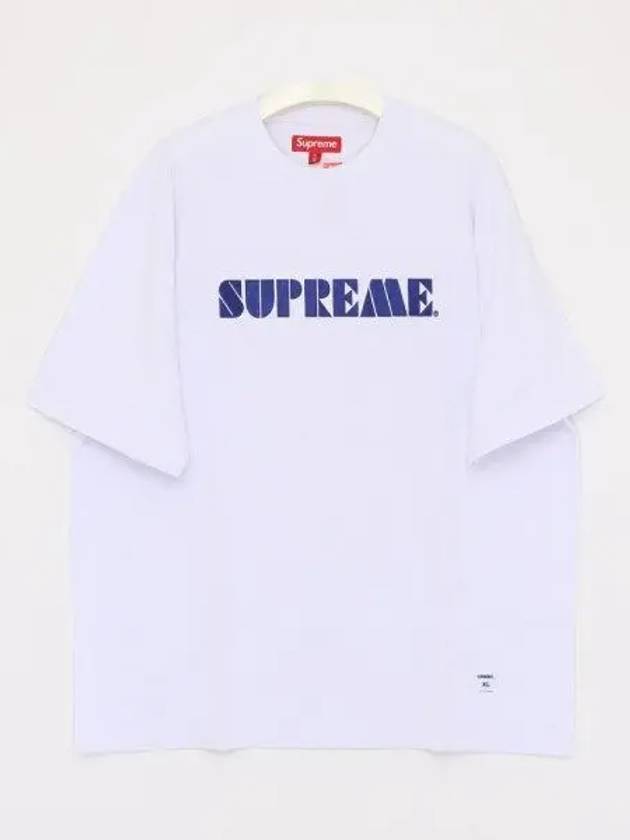 Stencil embroidery logo short sleeve t shirt SS24KN59 WHITE 270665 1040538 - SUPREME - BALAAN 1