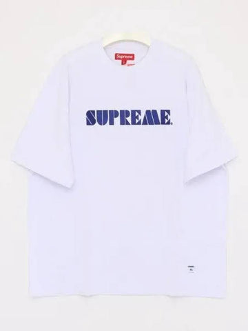 Stencil embroidery logo short sleeve t shirt SS24KN59 WHITE 270665 1040538 - SUPREME - BALAAN 1