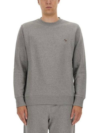 Zebra Patch Organic Cotton Sweatshirt Grey - PAUL SMITH - BALAAN 2