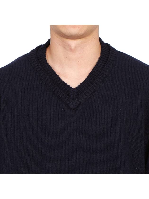 Men's 4 Stitch Elbow Patch Knit Top Navy - MAISON MARGIELA - BALAAN 9