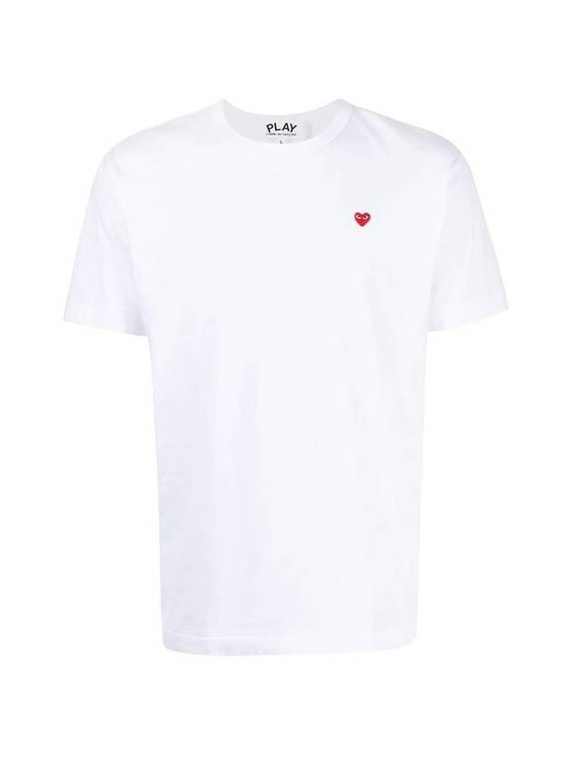 Mini Red Heart Wappen Short Sleeve T-Shirt White - COMME DES GARCONS - BALAAN 1