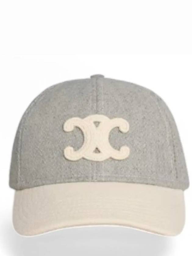 Triomphe Wool Ball Cap Vanilla Grey - CELINE - BALAAN 3