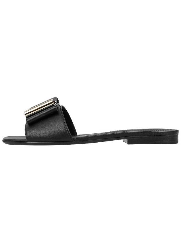 Double Bow Slippers Black - SALVATORE FERRAGAMO - BALAAN 4