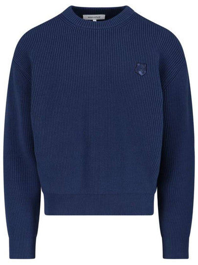 Bold Fox Head Patch Comfort Knit Top Navy - MAISON KITSUNE - BALAAN 2