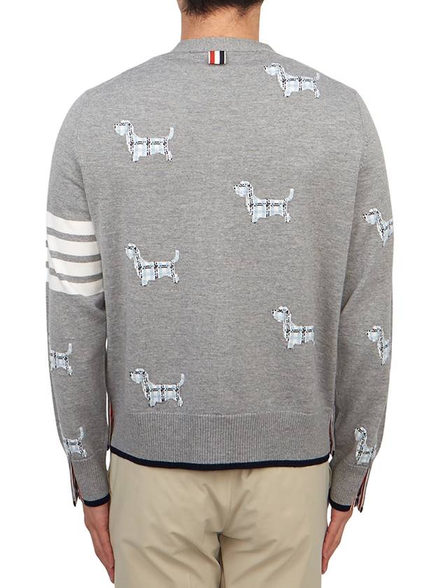 Hector Motif 4 Bar Cardigan Grey - THOM BROWNE - BALAAN 5