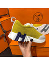 Women's Bouncing Sneakers Yellow Mesh H Navy Blue Gray Twotone - HERMES - BALAAN 7