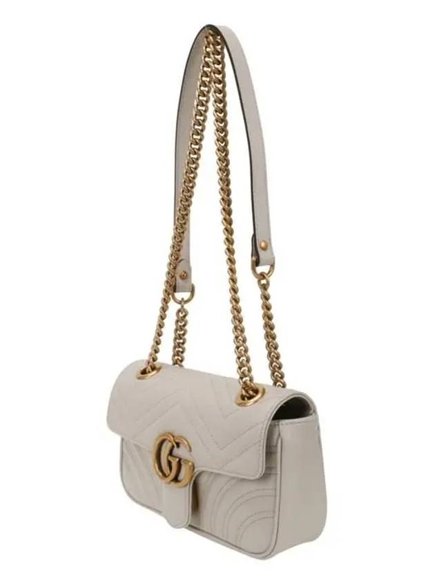 GG Marmont Mini Shoulder Bag Light Grey - GUCCI - BALAAN 3