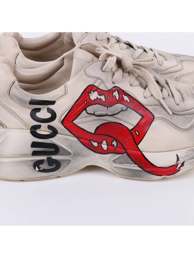 Rhyton Dirty Lip Print Men s Sneakers 552089 - GUCCI - BALAAN 6