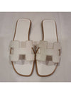 Oran Calfskin Slippers Blanc - HERMES - BALAAN 3