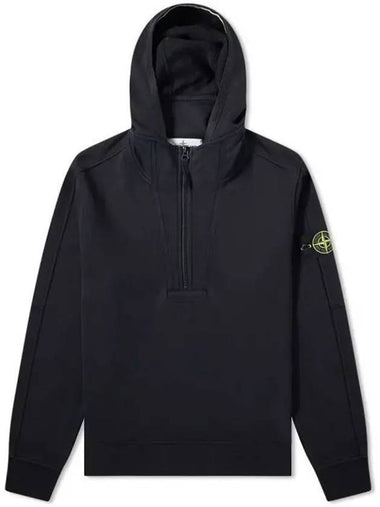 Wappen Patch Half Zip-Up Hoodie Navy - STONE ISLAND - BALAAN 1