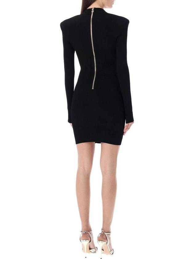 Women s logo button knit short dress black - BALMAIN - BALAAN 3