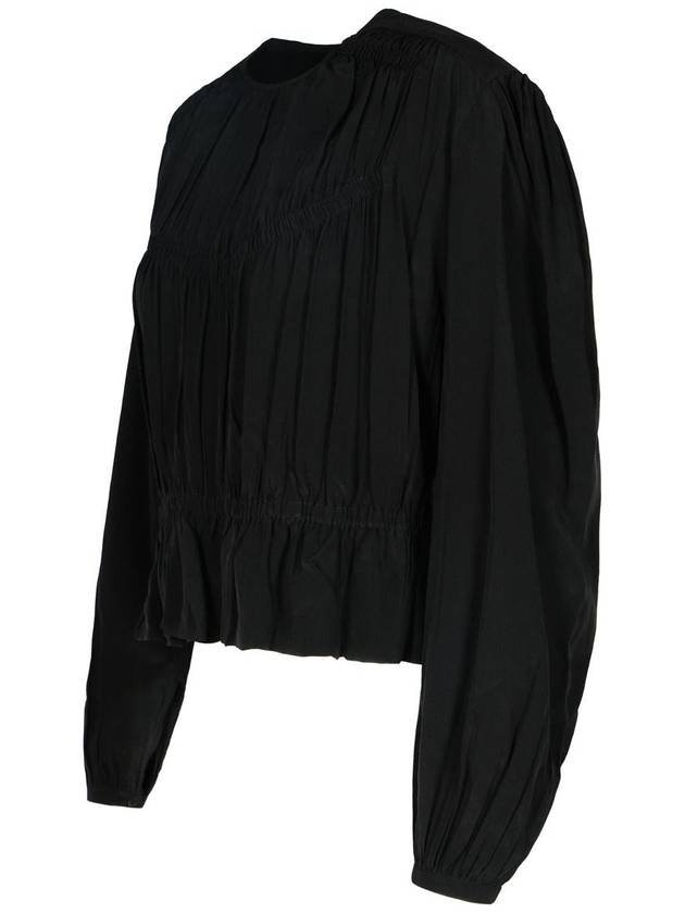 Isabel Marant 'Gelina' Black Silk Blend Blouse - ISABEL MARANT - BALAAN 2