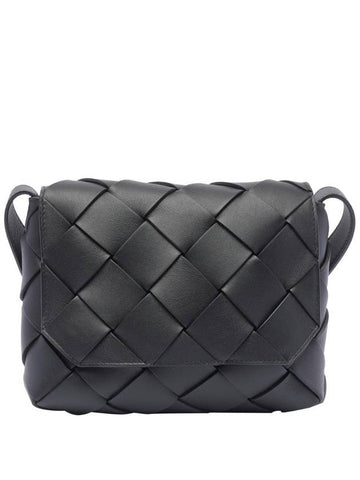 Diago Smooth Intrecciato Leather Cross Bag Black - BOTTEGA VENETA - BALAAN 1