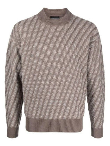 Emporio Armani Crew Neck Jacquard Sweater Size Small - EMPORIO ARMANI - BALAAN 1