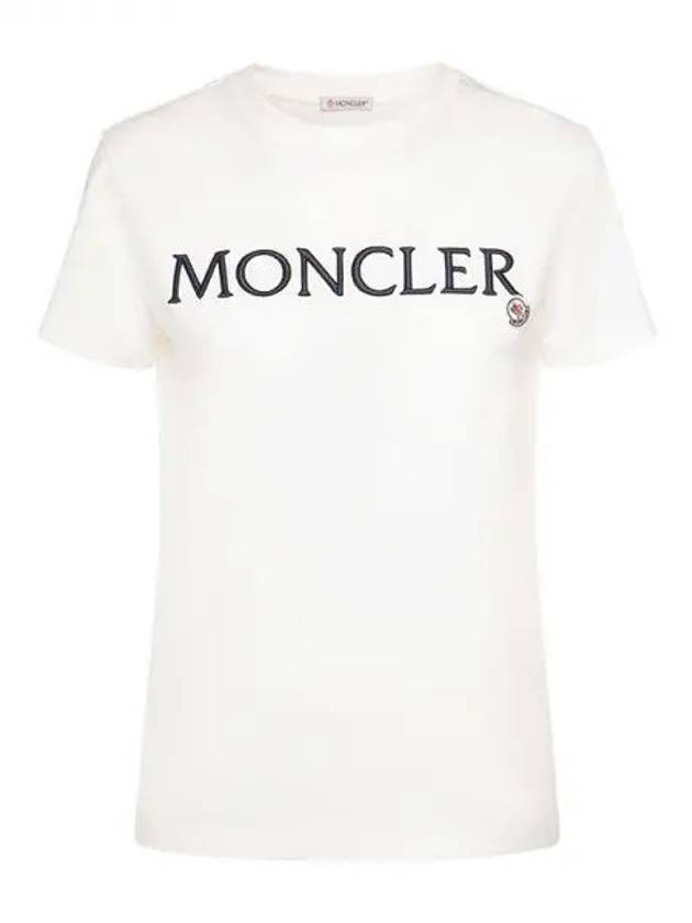 Logo Patch T Shirt White 8C00011 89AIJ 033 270259 1146559 - MONCLER - BALAAN 1