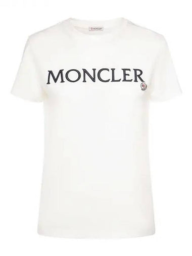 Logo Patch T Shirt White 8C00011 89AIJ 033 270259 1146559 - MONCLER - BALAAN 1