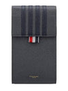 4-Bar Stripe Phone Holder Cross Bag Dark Grey - THOM BROWNE - BALAAN 2