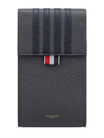 4-Bar Stripe Phone Holder Cross Bag Dark Grey - THOM BROWNE - BALAAN 2