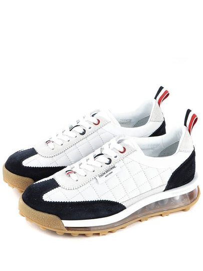 Tech Runner Quilted Low Top Sneakers White Navy - THOM BROWNE - BALAAN 2