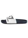 EA7 Embossed Logo Flat Slippers White Black - EMPORIO ARMANI - BALAAN.