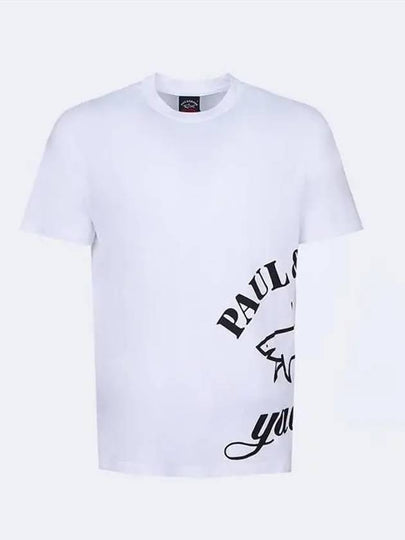 Logo Print Organic Cotton Short Sleeve T Shirt White - PAUL & SHARK - BALAAN 2