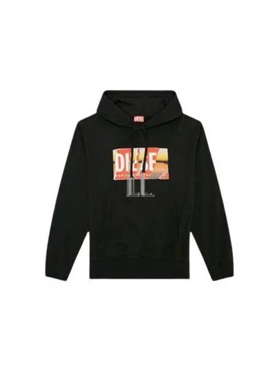 S-Macs-Poff-L1 Logo Drawstring Hoodie Black - DIESEL - BALAAN 2